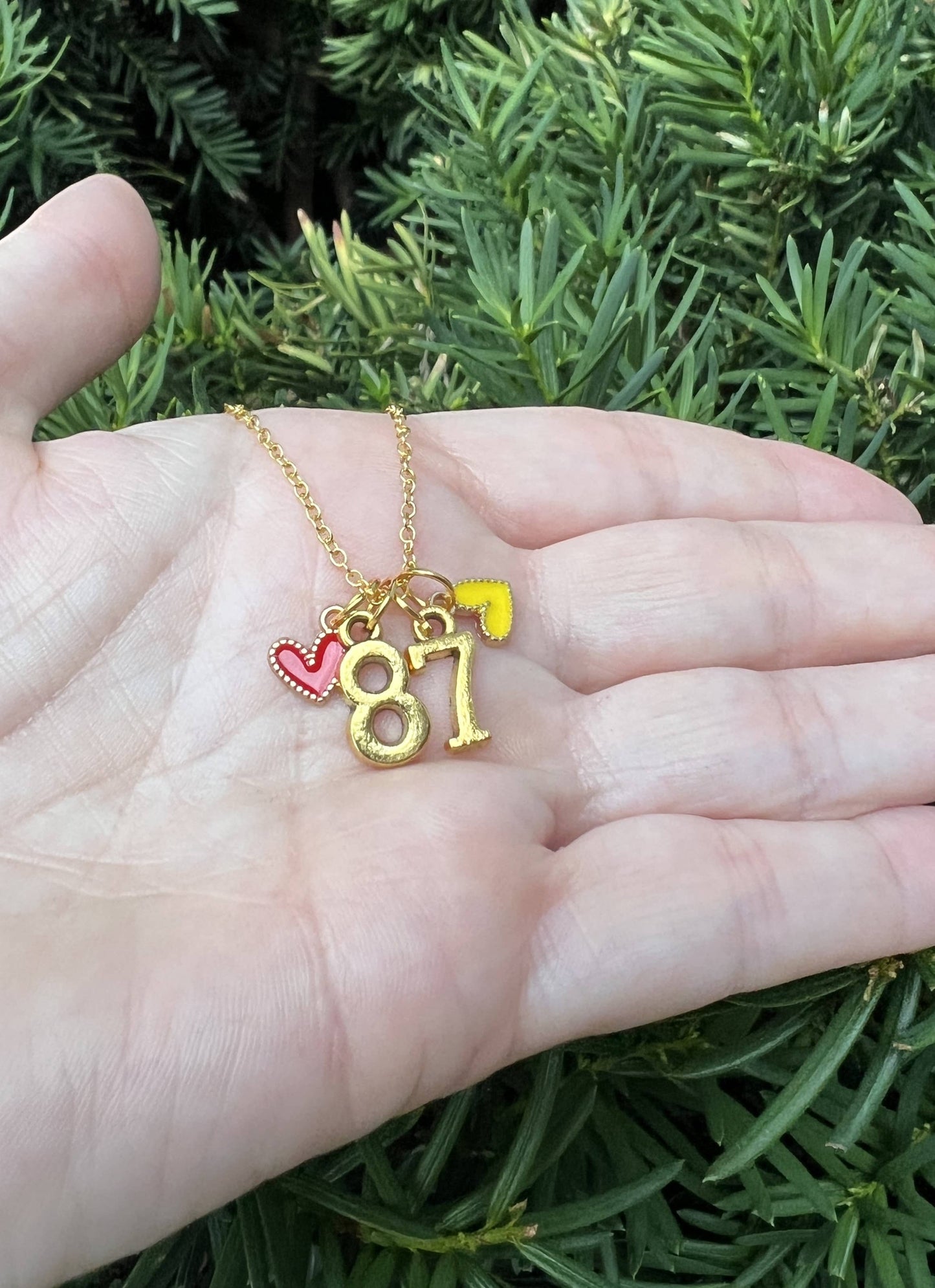 Gold 87 Kelce Kansas City Charm Necklace Chiefs  KC