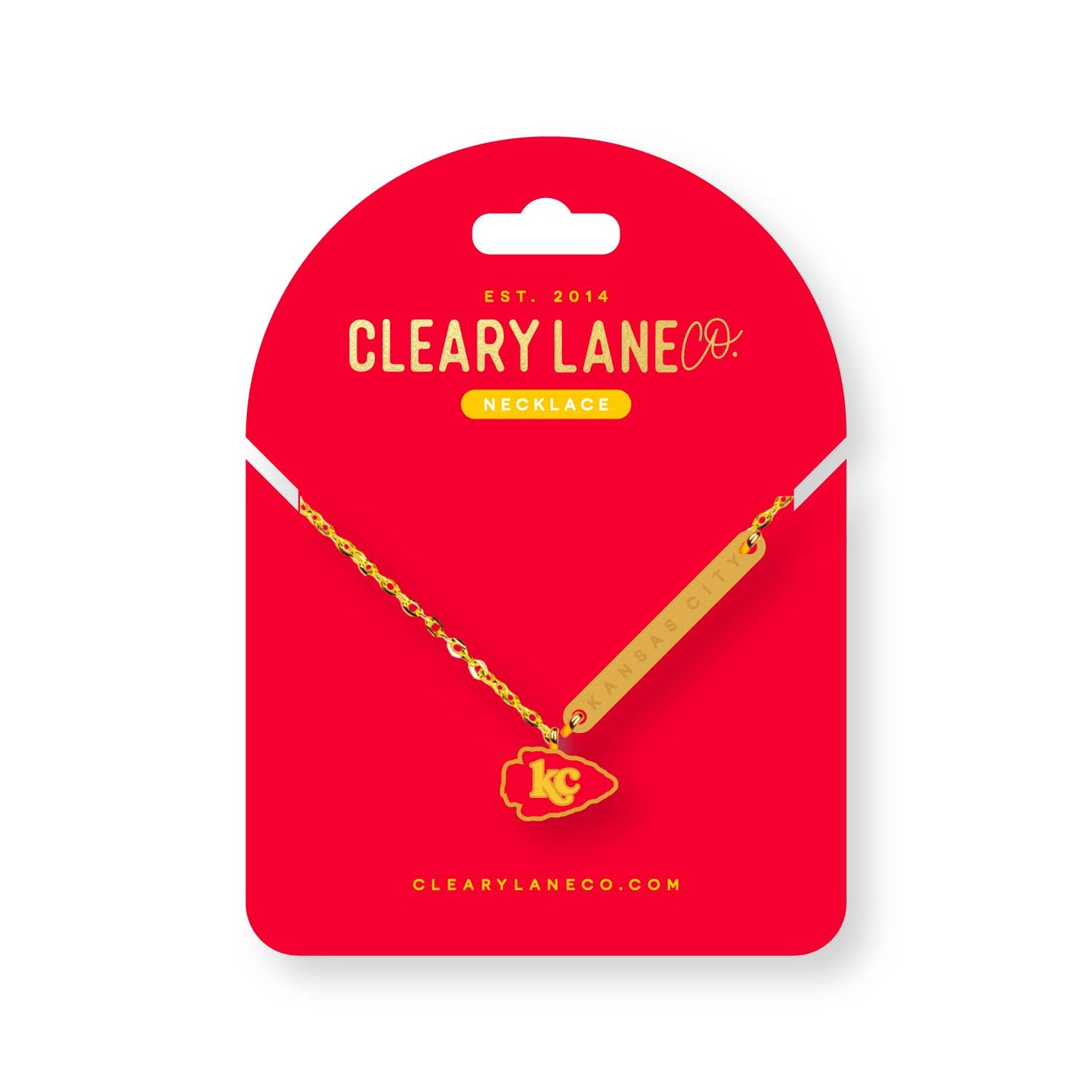 Kansas City Red & Yellow Arrowhead Enamel Necklace - PREORDER MID-SEP