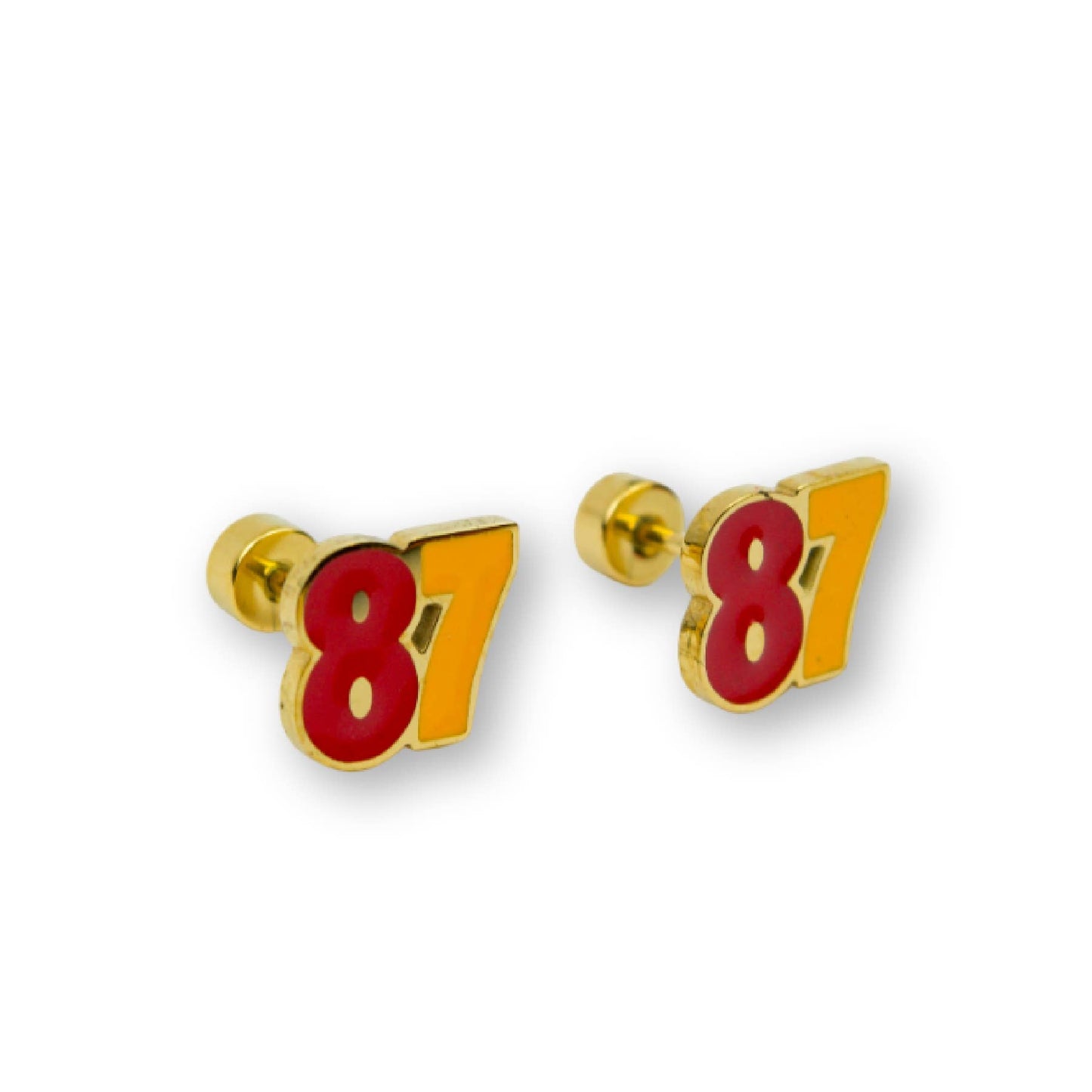 Kansas City #87 Kelce Enamel Stud Earrings