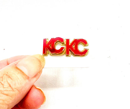 Gold and Red KC Kansas City Chiefs Game Day Stud Earrings