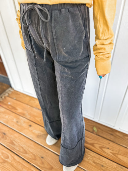 Cozy Vibes Mineral Washed Wide Leg Pants - Sawyer + Co.