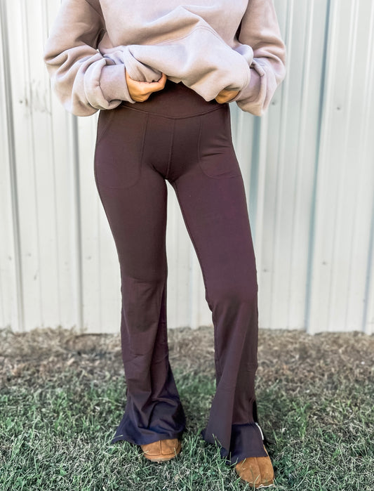 Forever Favorites Flare Yoga Pants In French Press - Sawyer + Co.