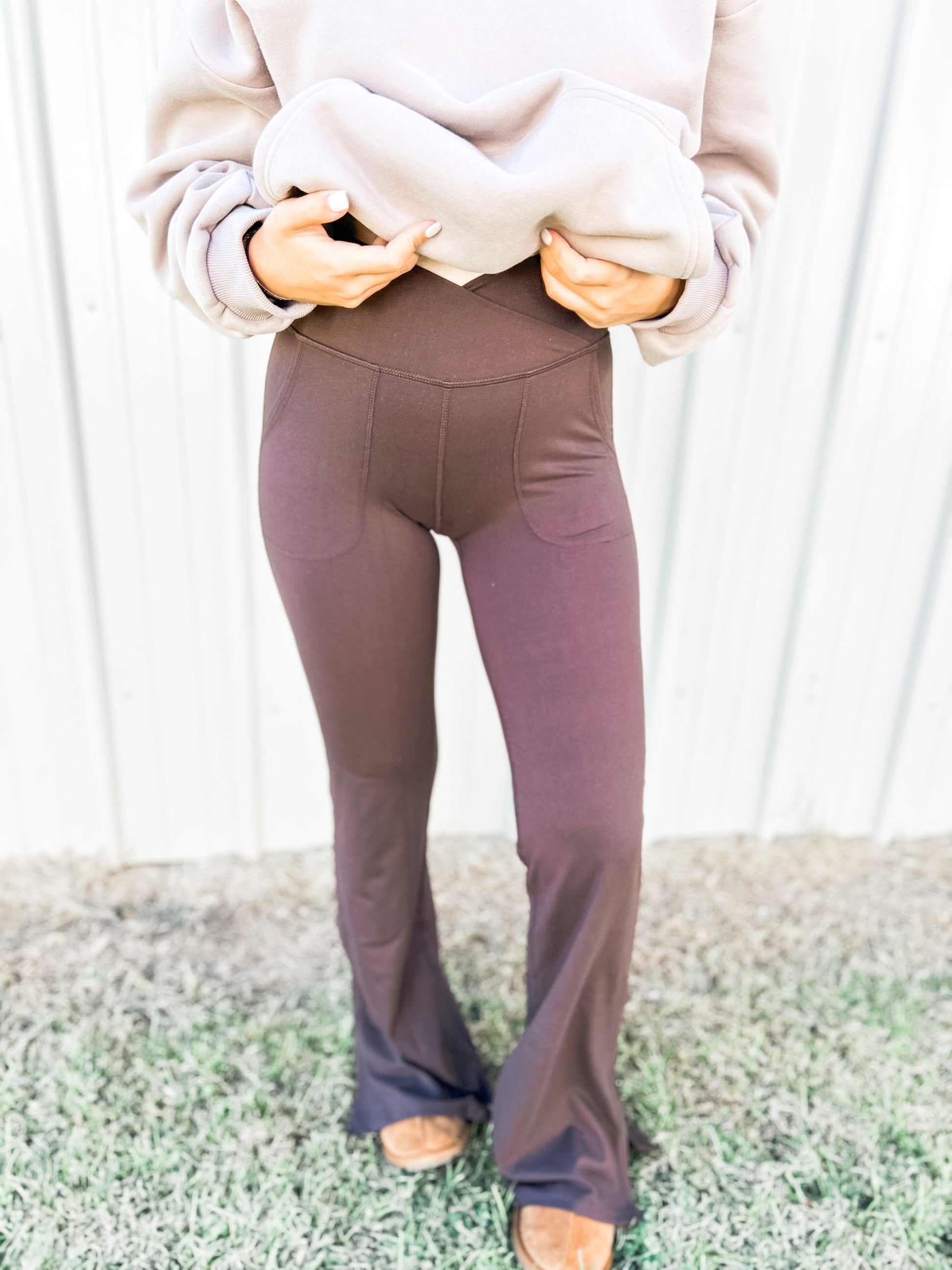 Forever Favorites Flare Yoga Pants In French Press - Sawyer + Co.