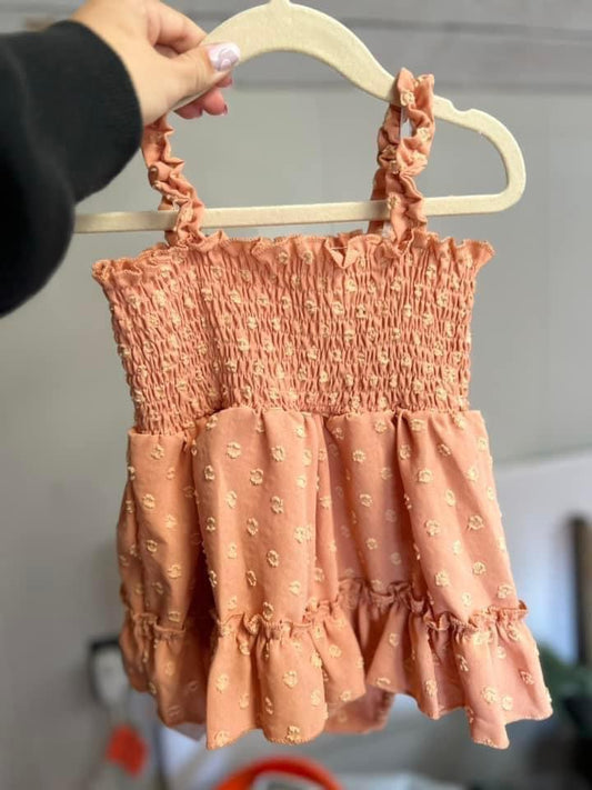 Sandy Scrunch Romper Orange