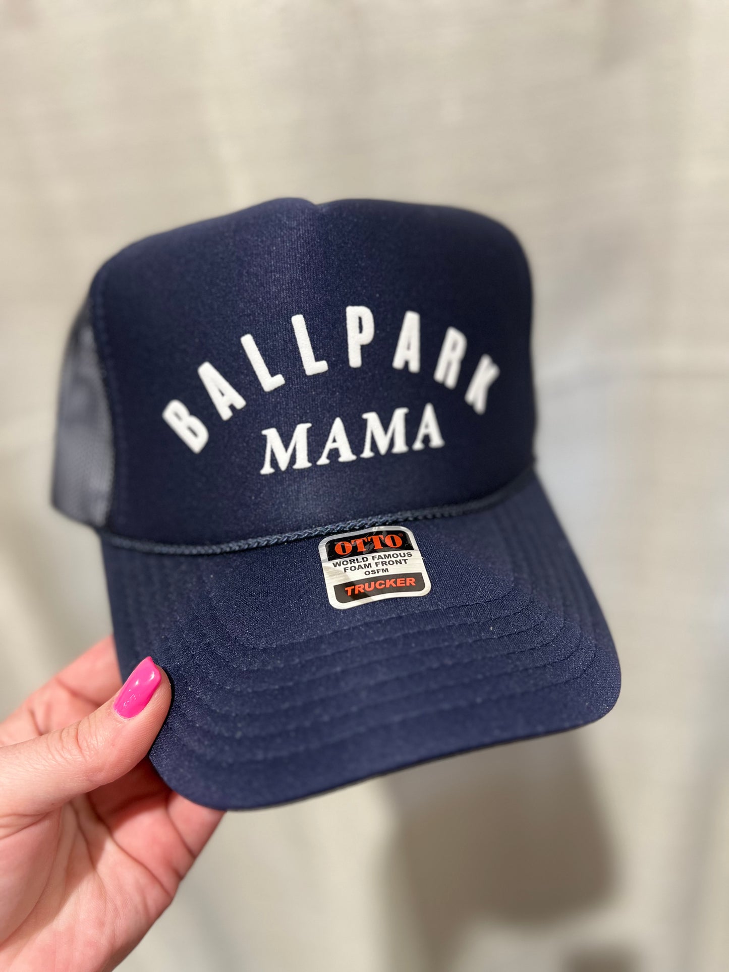 Ballpark Mama Trucker Hat -Navy