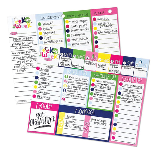 Peek at the Week Weekly Planner Pad | Checklists, Priorities, Dry Erase Backer | All Bright & Cheery - Sawyer + Co.