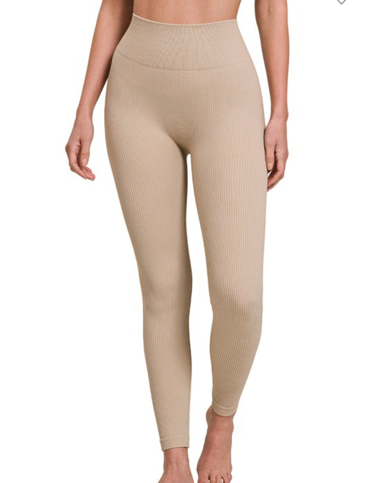 Light Mocha Ribbed Leggings - Sawyer + Co.