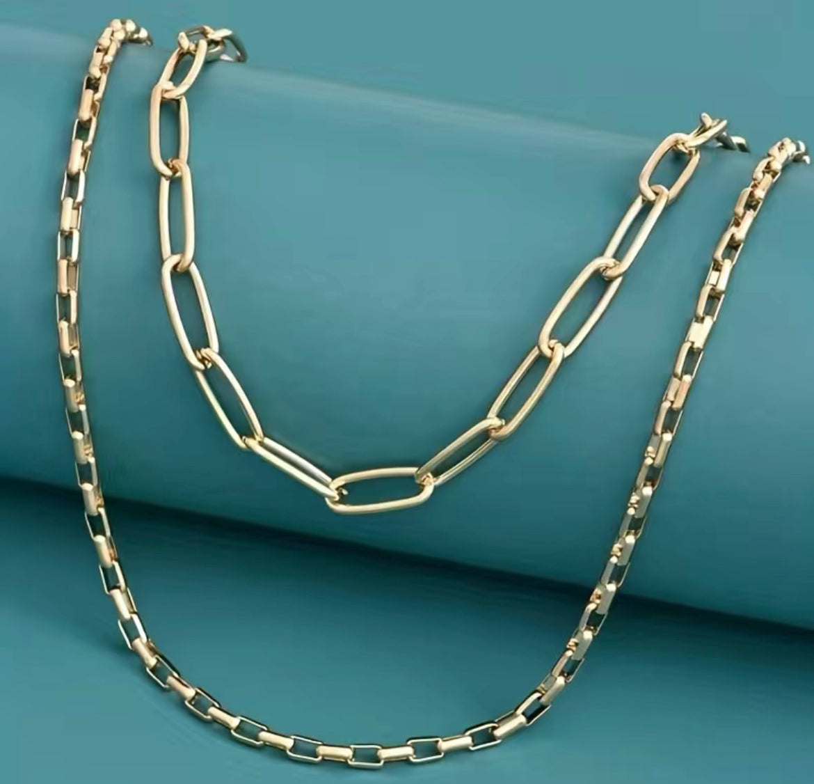 2 Piece Chunky Chain Necklace Set