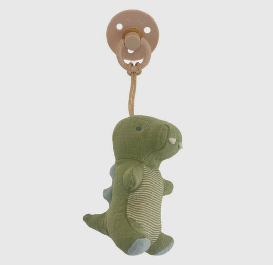 Bitzy Pal Natural Rubber Pacifier & Stuffed Animal - Sawyer + Co.