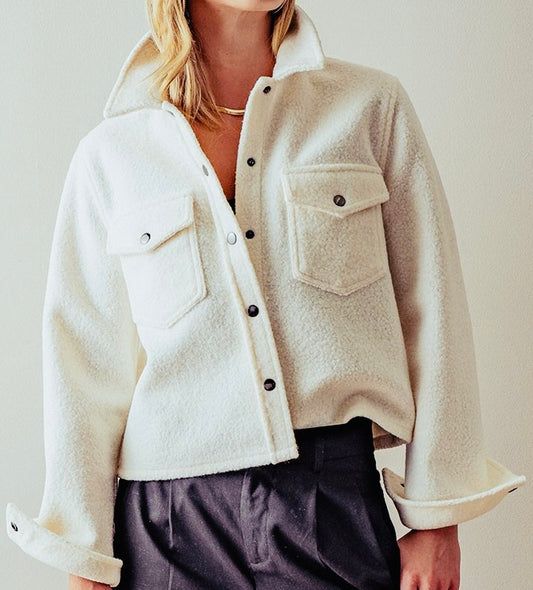 The Trend Teddy Jacket In Ivory