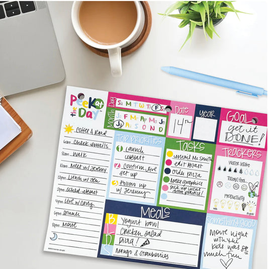 NEW! Peek at the Day™ Daily Planner Pad | All Bright & Cheery - Sawyer + Co.