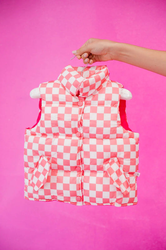 Pink Check Puffer