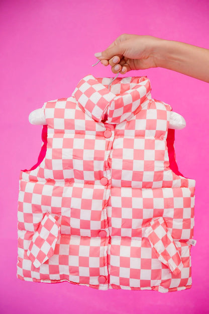 Pink Check Puffer