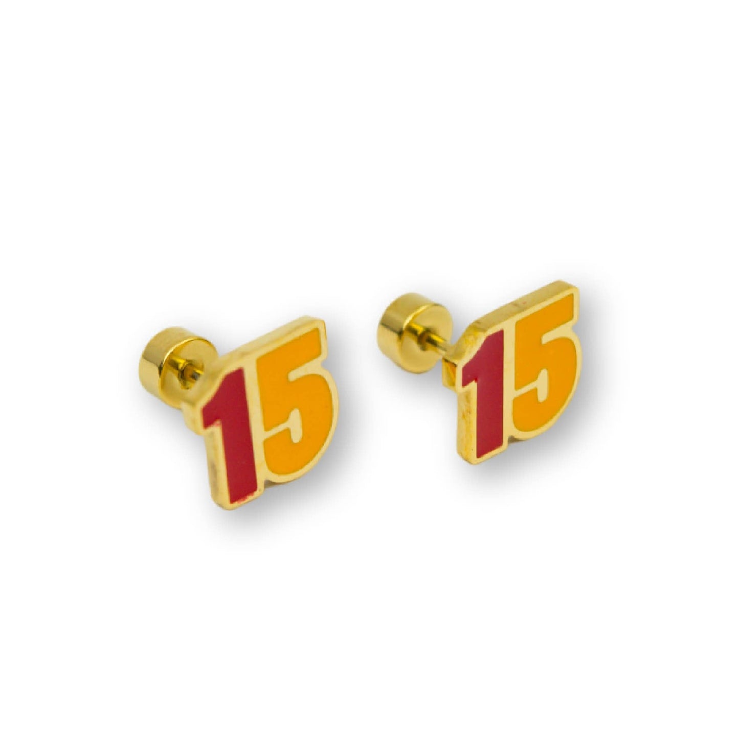 Kansas City #15 Mahomes Enamel Stud Earrings