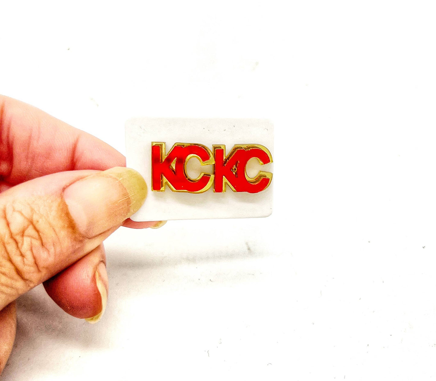 Gold and Red KC Kansas City Chiefs Game Day Stud Earrings