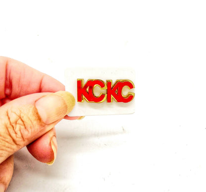 Gold and Red KC Kansas City Chiefs Game Day Stud Earrings