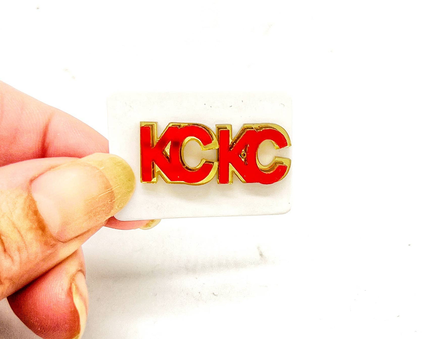 Gold and Red KC Kansas City Chiefs Game Day Stud Earrings