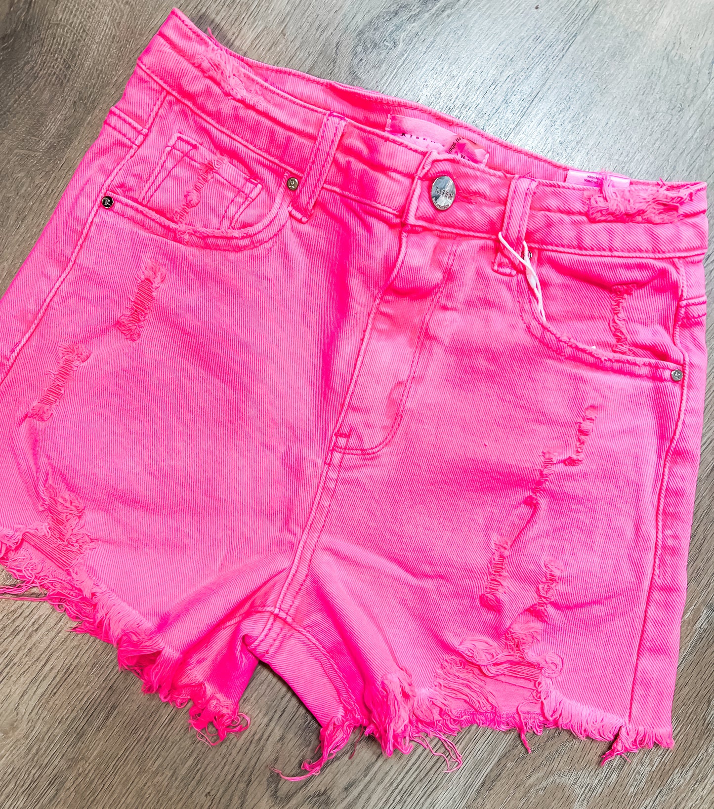 The Avery High Rise Distressed Shorts