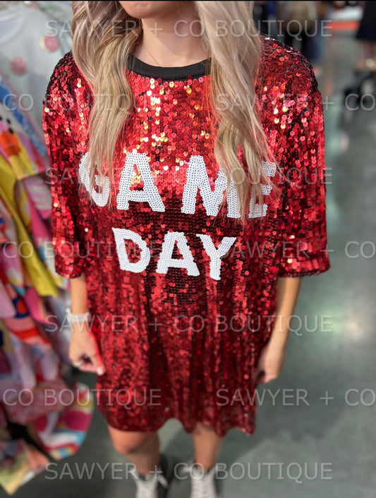 Game Day Sequin Jersey Dress - Sawyer + Co.