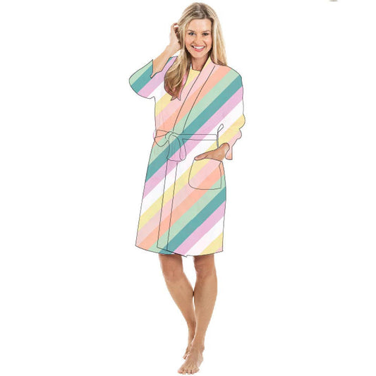 Pastel Striped Women's Robes: Pastel Stripes / M