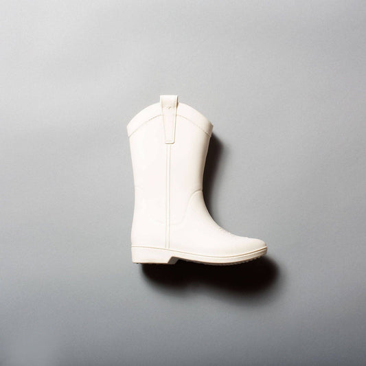Bone White Kid's All Weather Rubber Cowboy Boots