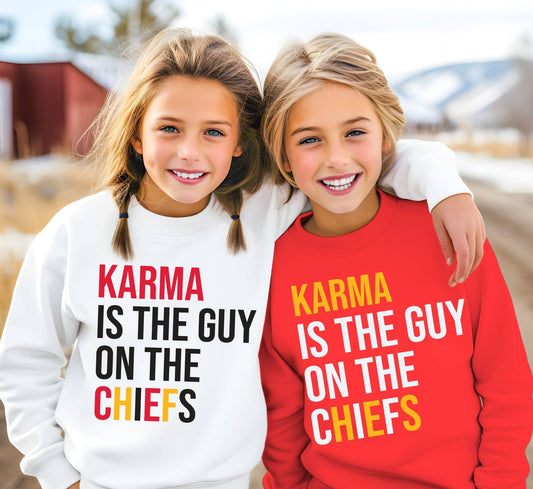 Y&A Karma is the Guy on the Chiefs Sweatshirt/FAST SHIP: Red / YXS