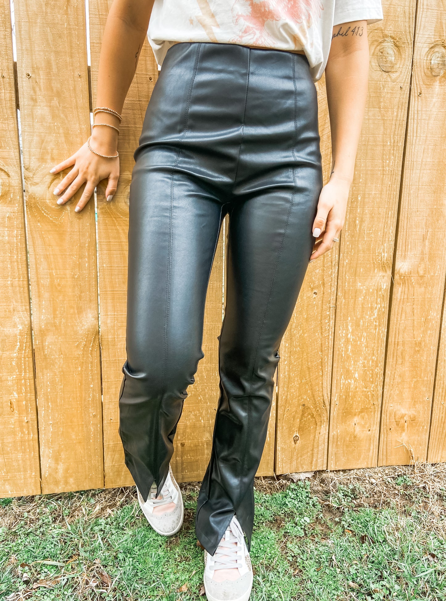 Book It Faux Leather Pants - Sawyer + Co.